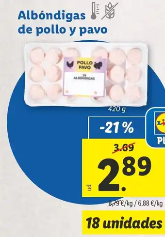 Lidl Albóndigas de pollo y pavo oferta