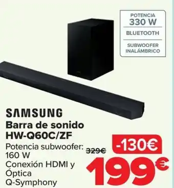 Carrefour SAMSUNG Barra de sonido HW-Q60C/ZF oferta