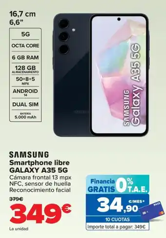 Carrefour SAMSUNG Smartphone libre GALAXY A35 5G oferta