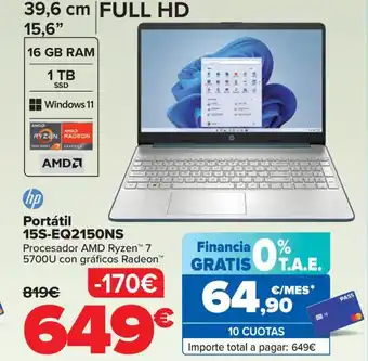 Carrefour Portátil 15S-EQ2150NS oferta