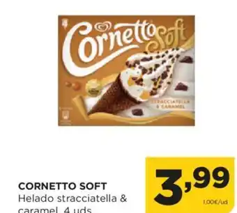 Alimerka CORNETTO SOFT Helado stracciatella & caramel, 4 uds. oferta