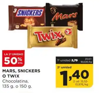 Alimerka MARS, SNICKERS O TWIX oferta
