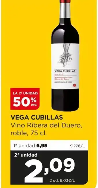 Alimerka VEGA CUBILLAS Vino Ribera del Duero, roble, 75 cl. oferta