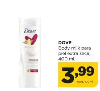 Alimerka DOVE Body milk para piel extra seca, oferta