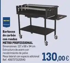 Makro Metro professional - barbacoa de carbón con ruedas oferta