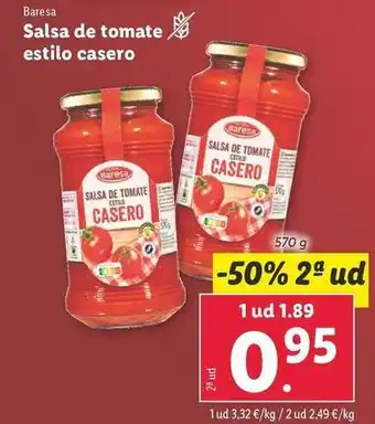 Lidl Salsa de tomate oferta