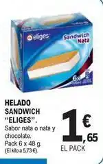 E.Leclerc Eliges - helado sandwich oferta