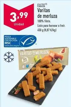 ALDI Flete - varitas de merluza oferta