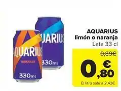 Carrefour Market Aquarius - limon o naranja oferta