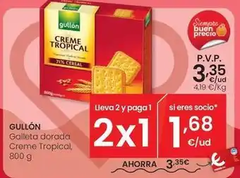 Eroski Gullón - galleta dorada creme tropical oferta