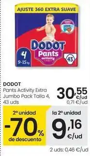 Eroski Dodot - pants activity extra jumbo pack talla 4 oferta