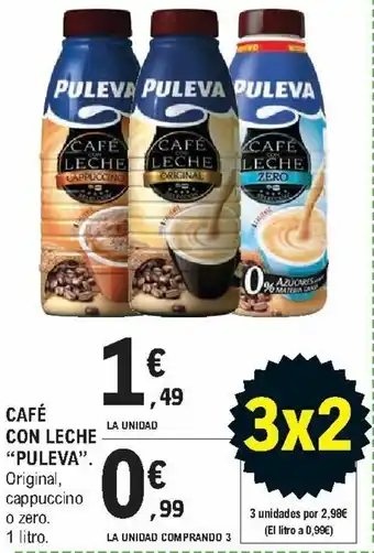 E.Leclerc Café con Leche "Puleva" 1 litro La Unidad Comprando 3 oferta