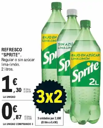 E.Leclerc Refresco "Sprite" 2 litros La Unidad Comprando 3 oferta