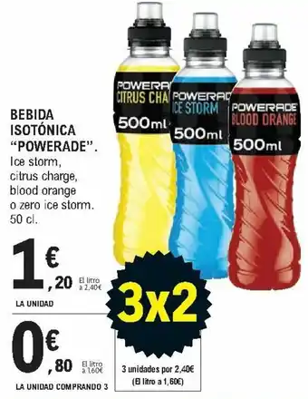 E.Leclerc Bebida Isotónica "Powerade" 50 cl. La Unidad Comprando 3 oferta