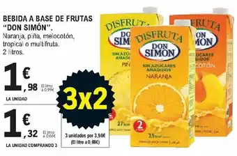 E.Leclerc Bebida a Base de Frutas "Don Simón" 2 litros La Unidad Comprando 3 oferta