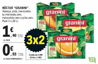 E.Leclerc Néctar "Granini" Pack 3 x 20 cl. El Pack Comprando 3 oferta