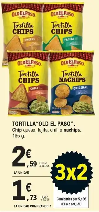 E.Leclerc Tortilla "Old El Paso" 185 g. La Unidad Comprando 3 oferta