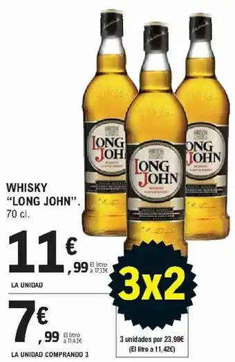 E.Leclerc Whisky "Long John" 70 cl La Unidad Comprando 3 oferta