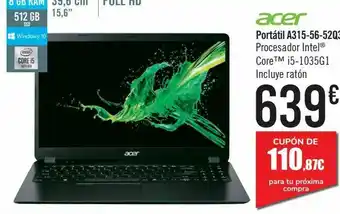 Carrefour Portátil a315-56-52q3 oferta