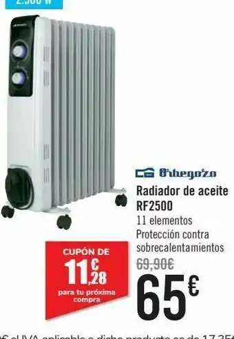 Carrefour Radiador de aceite rf2500 oferta