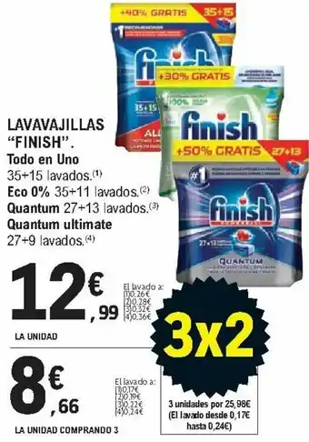 E.Leclerc Lavavajillas "Finish" Todo en Uno La Unidad Comprando 3 oferta