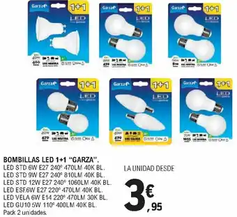 E.Leclerc Bombillas LED 1 + 1 "Garza" Pack 2 unidades oferta