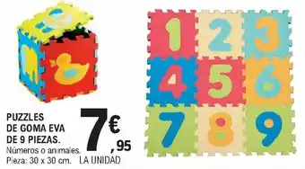 E.Leclerc Puzzles de Goma Eva de 9 Piezas. Números o animales Pieza: 30 x 30 cm. oferta