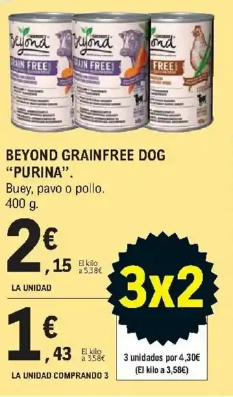 E.Leclerc Purina Beyond Grainfree Dog Buey, pavo o pollo 400g oferta