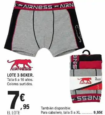 E.Leclerc Lote 3 Boxer Talla 6 a 16 años Colores surtidos oferta
