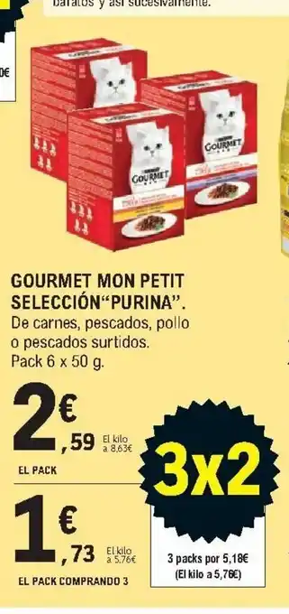 E.Leclerc Purina Gourmet Mon Petit Selección Pack 6 x 50g oferta