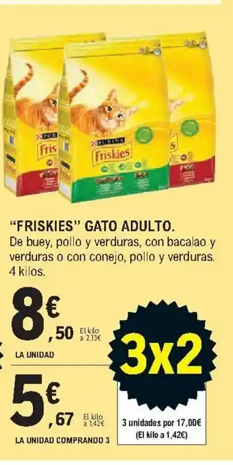 E.Leclerc Friskies Gato Adulto 4 kilos La Unidad Comprando 3 oferta