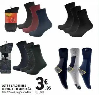E.Leclerc Lote 3 Calcetines Termales o Montaña Talla 37 a 46, según modelo oferta