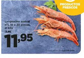 Alimerka Langostino austral n°1, 10 a 20 piezas, oferta
