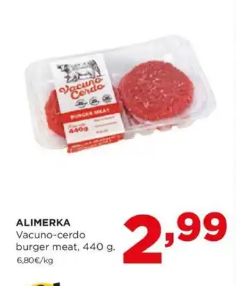 Alimerka ALIMERKA Vacuno-cerdo burger meat, 440 g. oferta