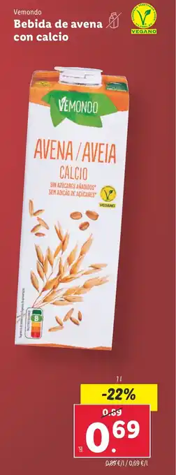 Lidl Bebida de avena con calcio oferta