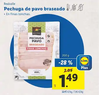 Lidl Realvalle Pechuga de pavo braseado oferta
