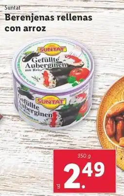 Lidl Suntat - berenjenas rellenas con arroz oferta