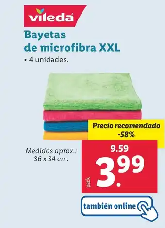 Lidl Bayetas de microfibra XXL oferta