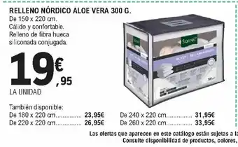 E.Leclerc Relleno Nórdico Aloe Vera 300g De 150 x 220 cm oferta