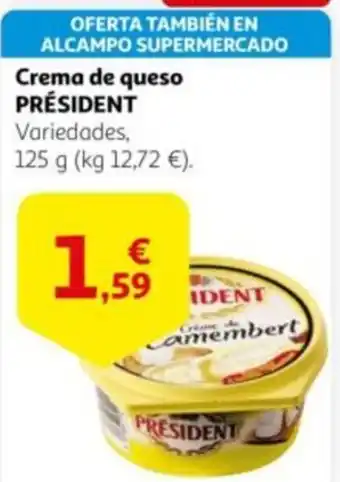 Alcampo Crema de queso PRÉSIDENT oferta