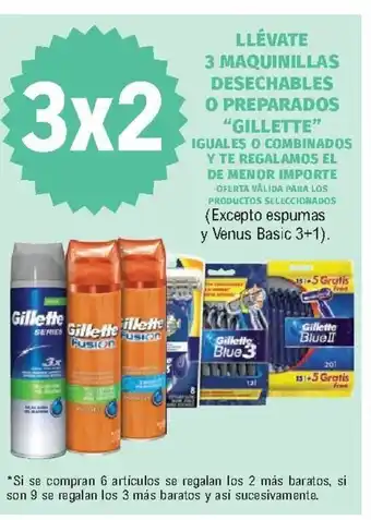 E.Leclerc Gillette Llévate 3 Maquinillas Desechables O Preparados oferta