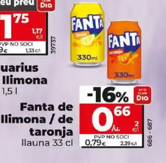 Dia Fanta de llimona / de taronja oferta