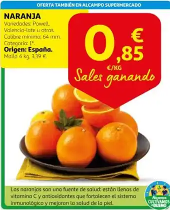 Alcampo NARANJA oferta