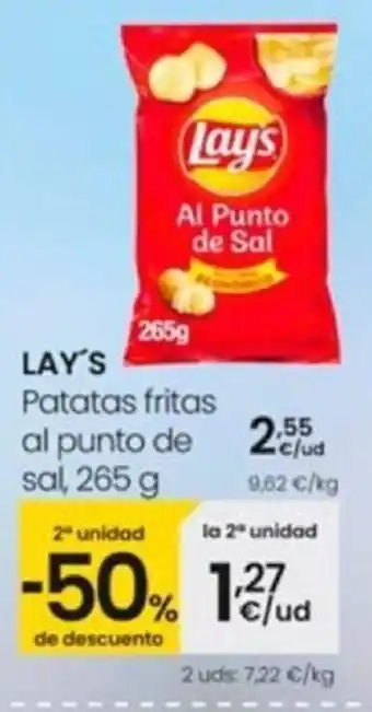 Eroski LAY'S Patatas fritas al punto de sal, 265 g oferta