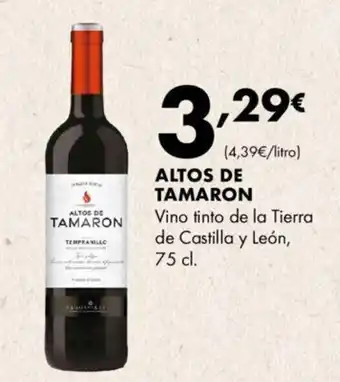 Supermercados Lupa ALTOS DE TAMARON Vino tinto de la Tierra de Castilla y León, oferta