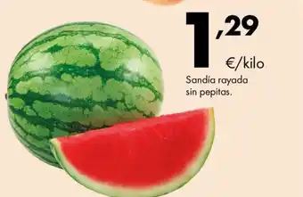 Supermercados Lupa Sandía rayada sin pepitas. oferta