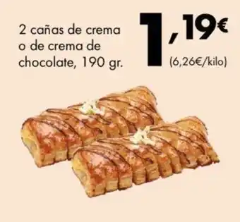 Supermercados Lupa 2 cañas de crema o de crema de chocolate, 190 gr. oferta