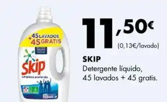 Supermercados Lupa SKIP Detergente líquido, 45 lavados +45 gratis. oferta