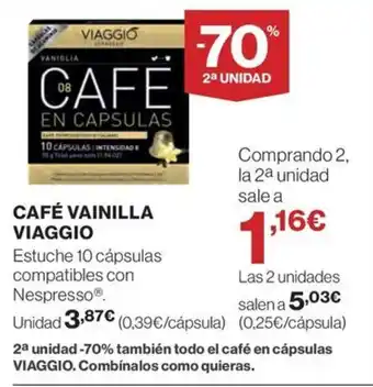 El Corte Inglés CAFÉ VAINILLA VIAGGIO oferta