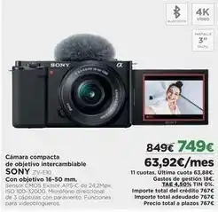 El Corte Inglés Cámara compacta oferta